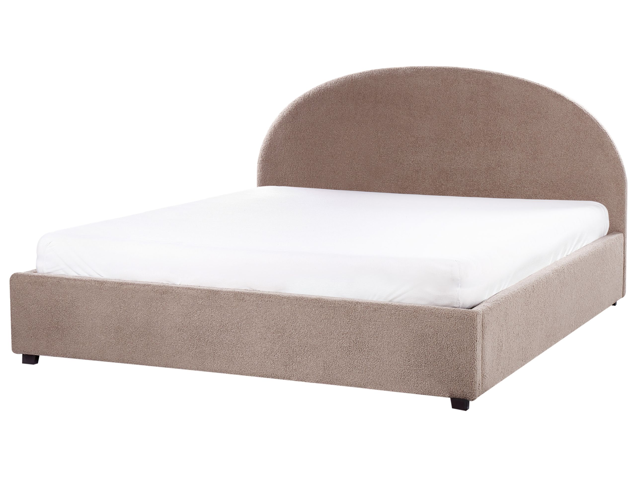 Cama con almacenaje vaucluse bouclé gris pardo 180 x 200 cm