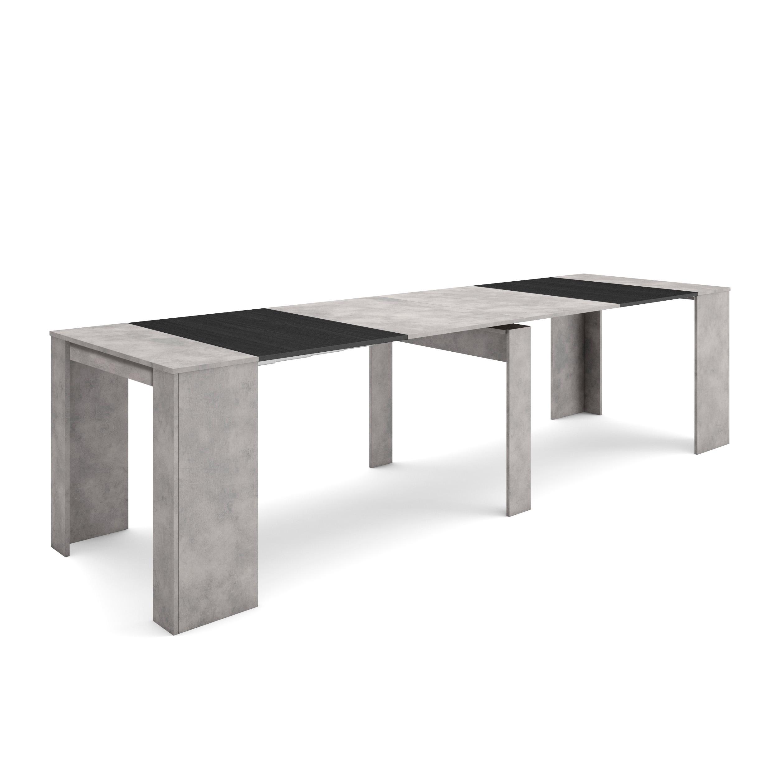Mesa consola extensible, 58/302x90x77cm, cemento rf2637