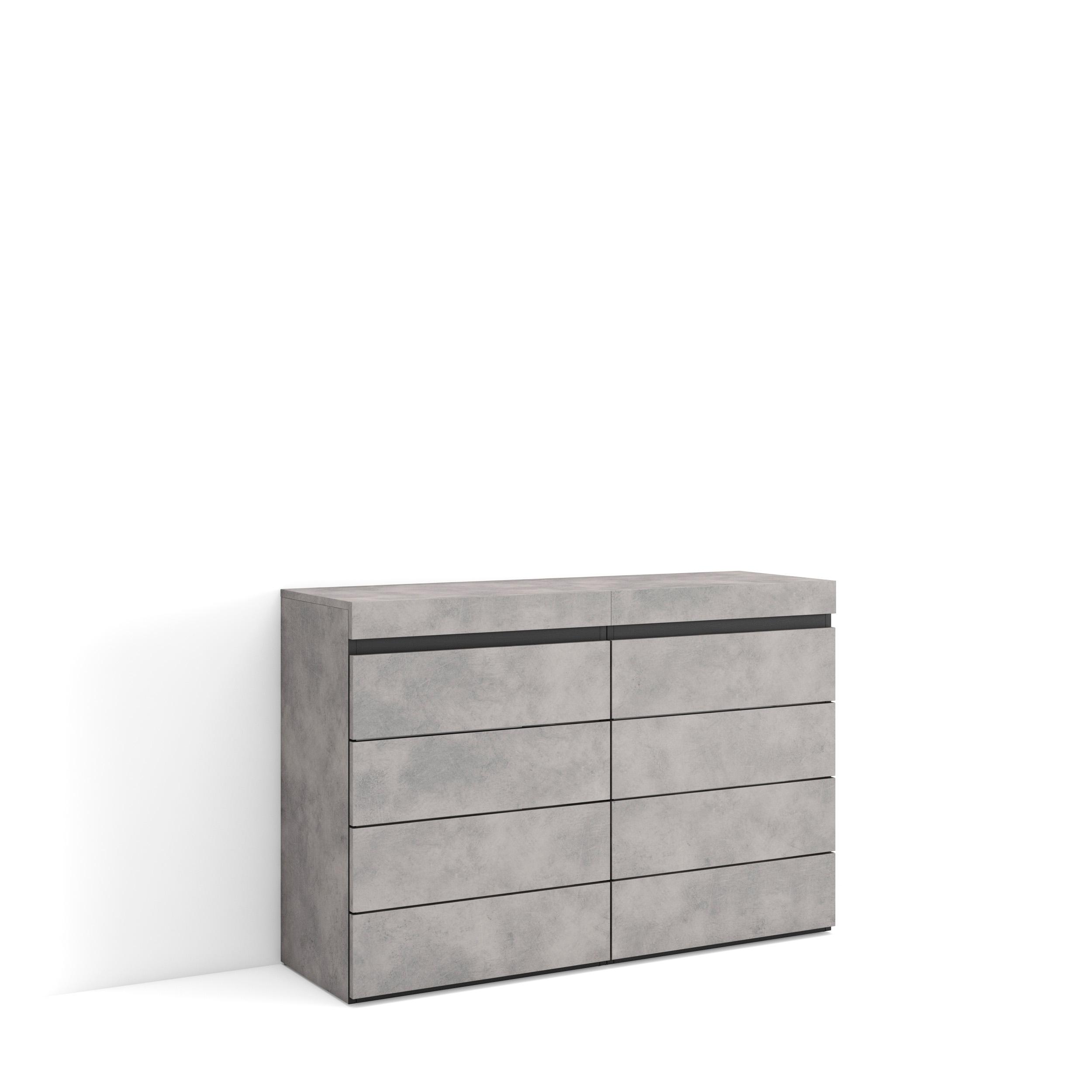 Cómoda, cajonera, 114x75x35cm, cemento rf3428