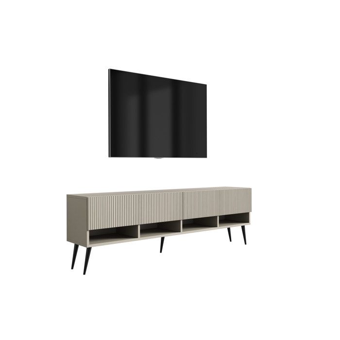 Mueble tv - 170 cm - frontal estriado - 2 puertas - cashmere