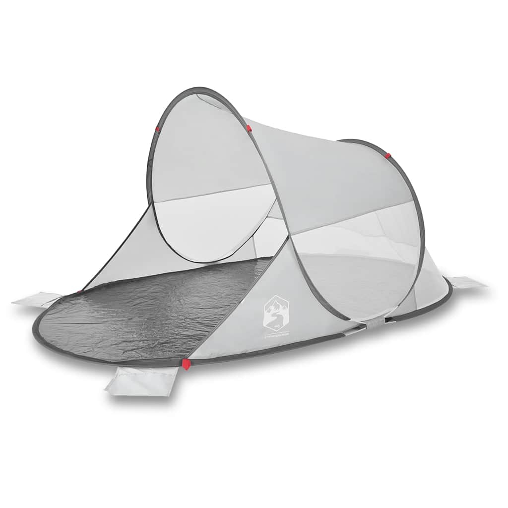 vidaXL tienda de playa pop-up impermeable gris
