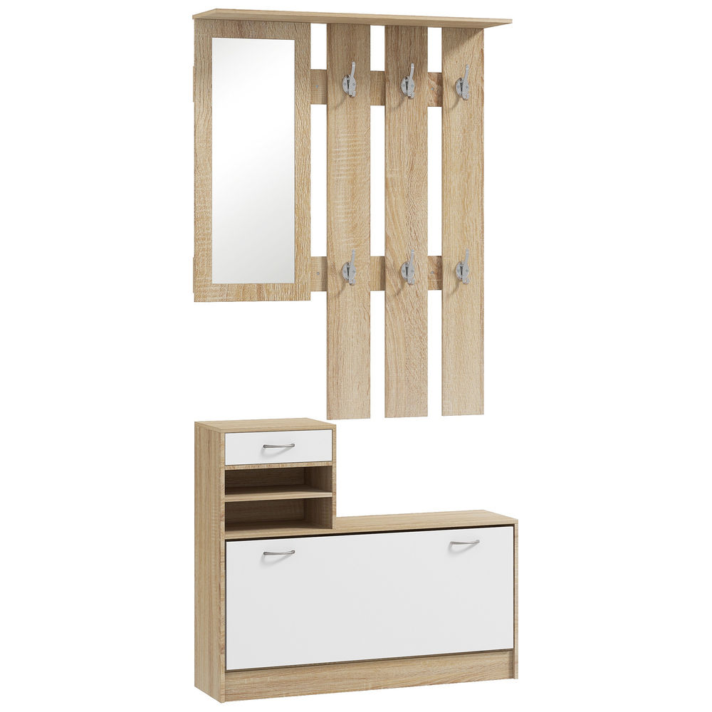 Mueble de entrada 90x10x91 cm color marrón Homcom