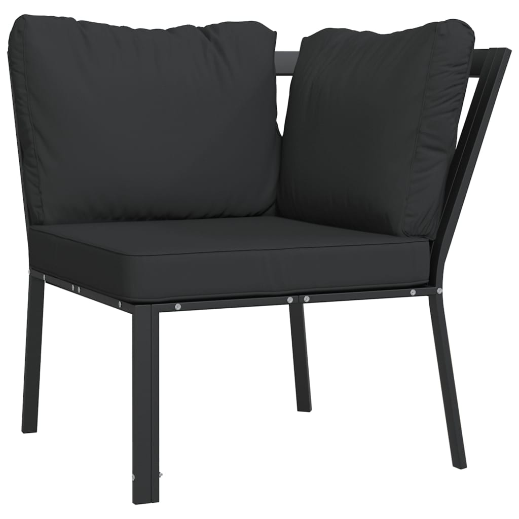 vidaXL silla de jardín acero con cojines gris 76x76x79 cm