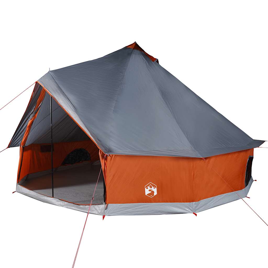 vidaXL tienda familiar tipi para 6 personas impermeable gris naranja