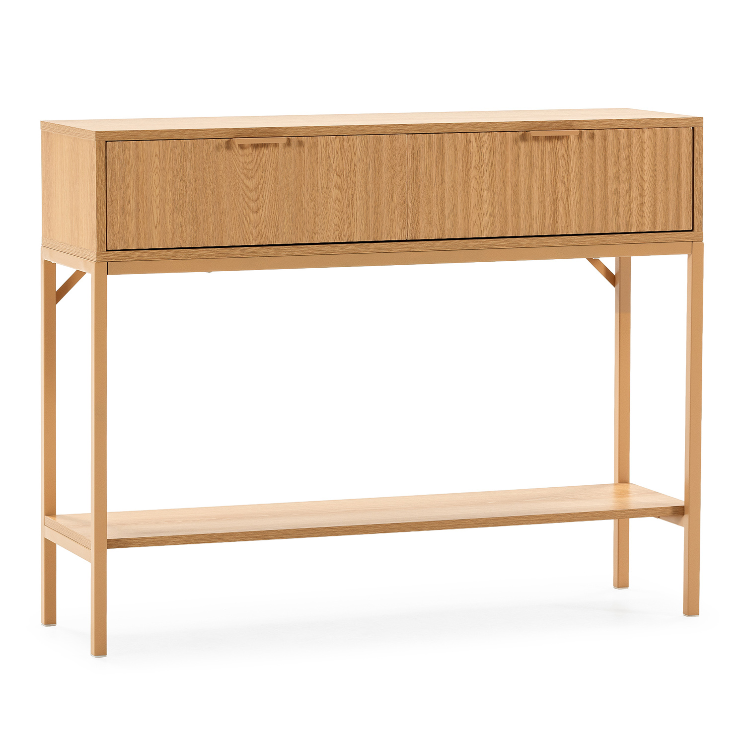 Mesa consola lluvia 2 cajones efecto roble