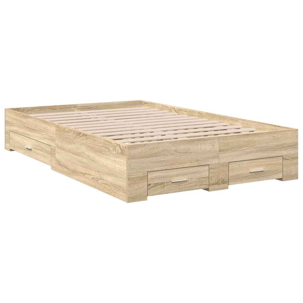 vidaXL estructura de cama marrón 120 x 190 cm madera contrachapada