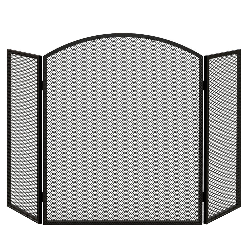 Salvachispas de chimenea 96x1.2x62 cm acero, metal Homcom