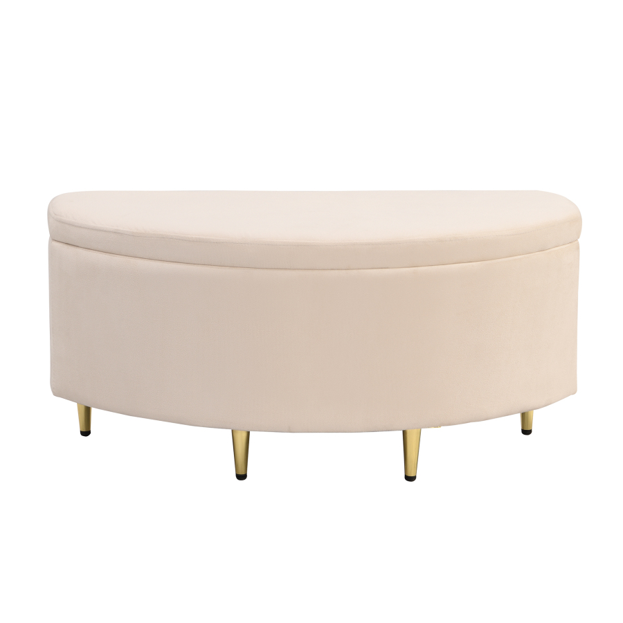 Banco tapizado beige con almacenaje 90 x 40 x 42 cm