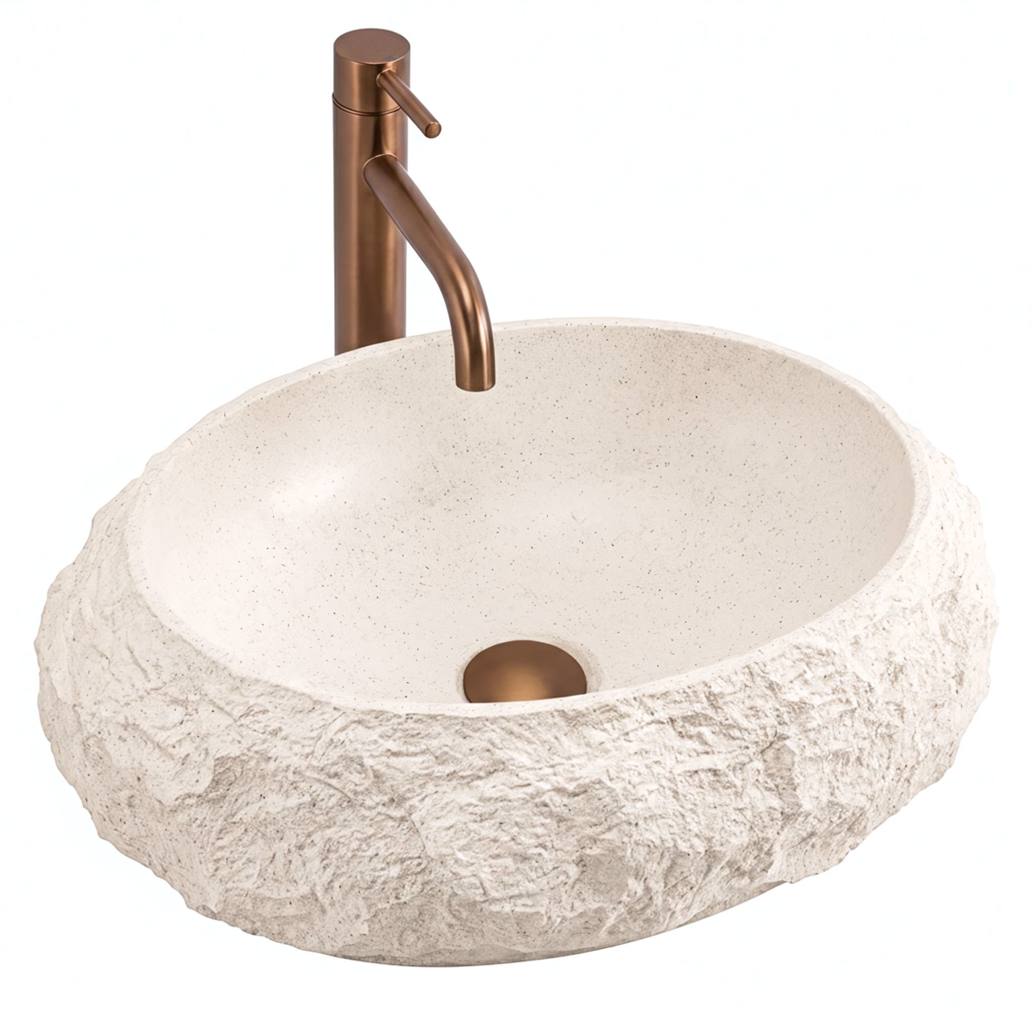 Rea lavabo sobre encimera mika warm beige, 50x38x15 cm