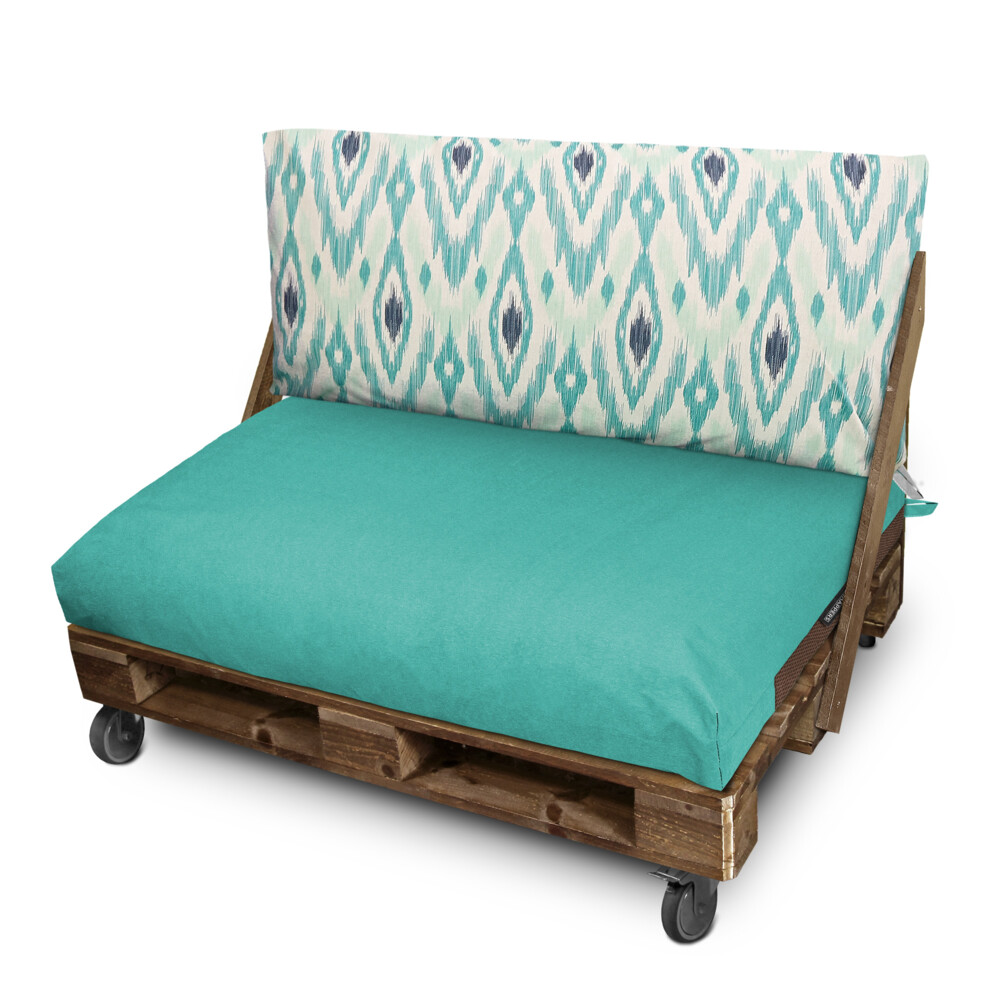 Cojín para palets respaldo 120x45x25 étnico turquesa/menta naylim happers