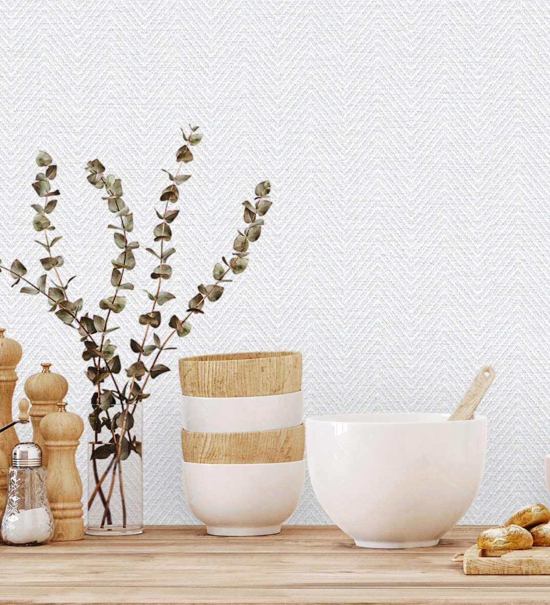 Papel pintado gaulan lavable de espigas con textura en 10.6m²