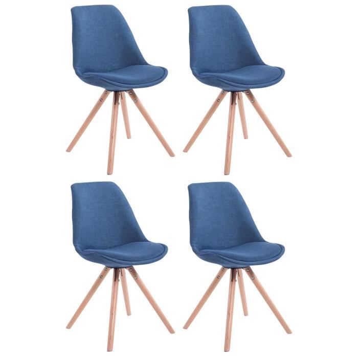 Sillas escandinavas de tela azul - lote 4 - 84 cm
