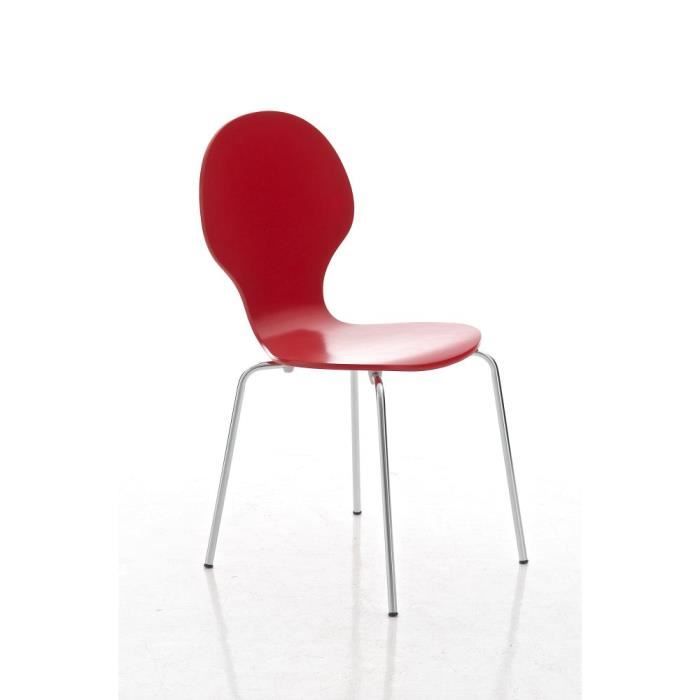 Silla apilable ergonómica de madera roja - 1 ud - 86 cm