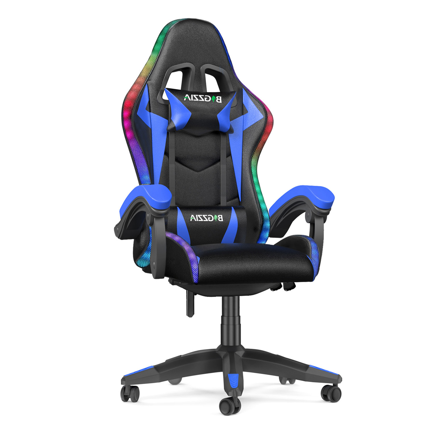 Silla oficina con LED, silla ergonómica- azul