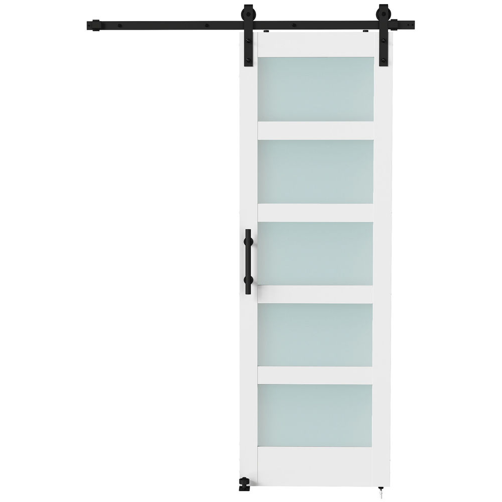 Puerta corredera 71.2x3.5x213.4 cm mdf, madera de pino color blanco Homcom
