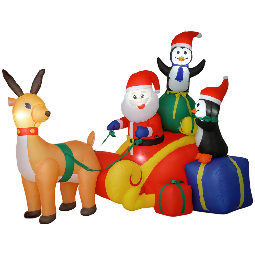Hinchable de navidad 180x120x155 cm poliéster multicolor Outsunny