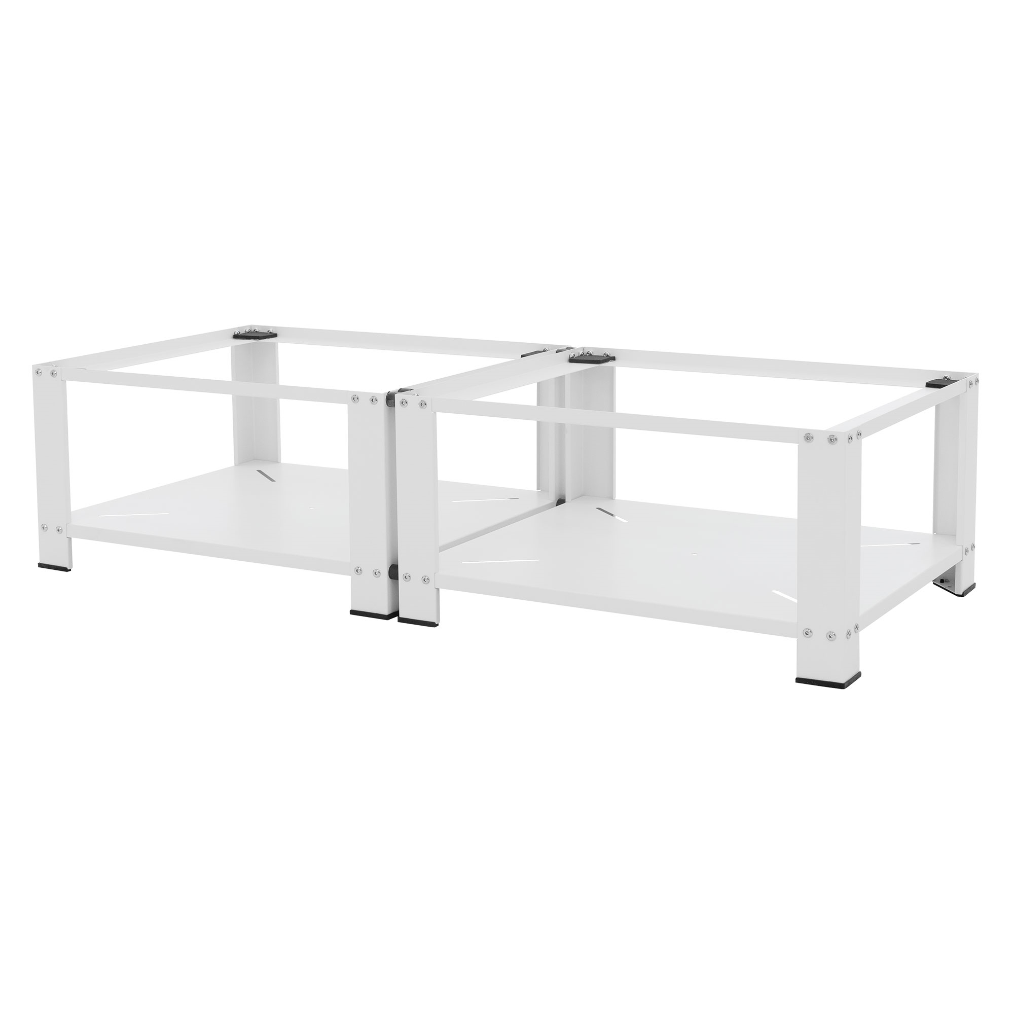 Set de 2 lavadoras de pedestal acero blanco