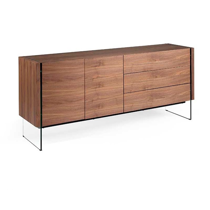 Momma Home aparador salón valeta 180x49x77 patas cristal diseño elegante