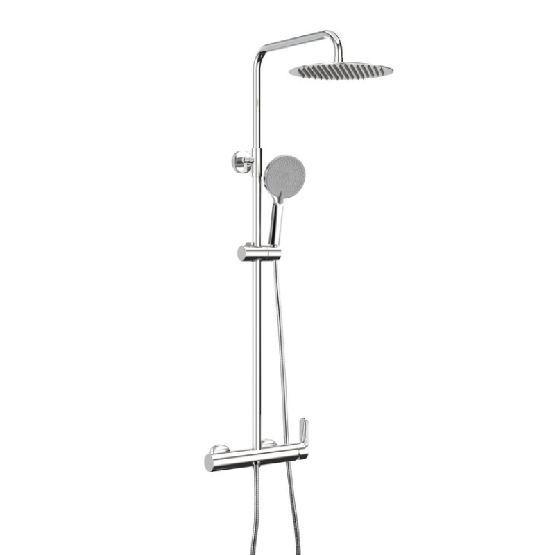 Conjunto de ducha monomando inverter cassio redondo cromo 90-140cm antical