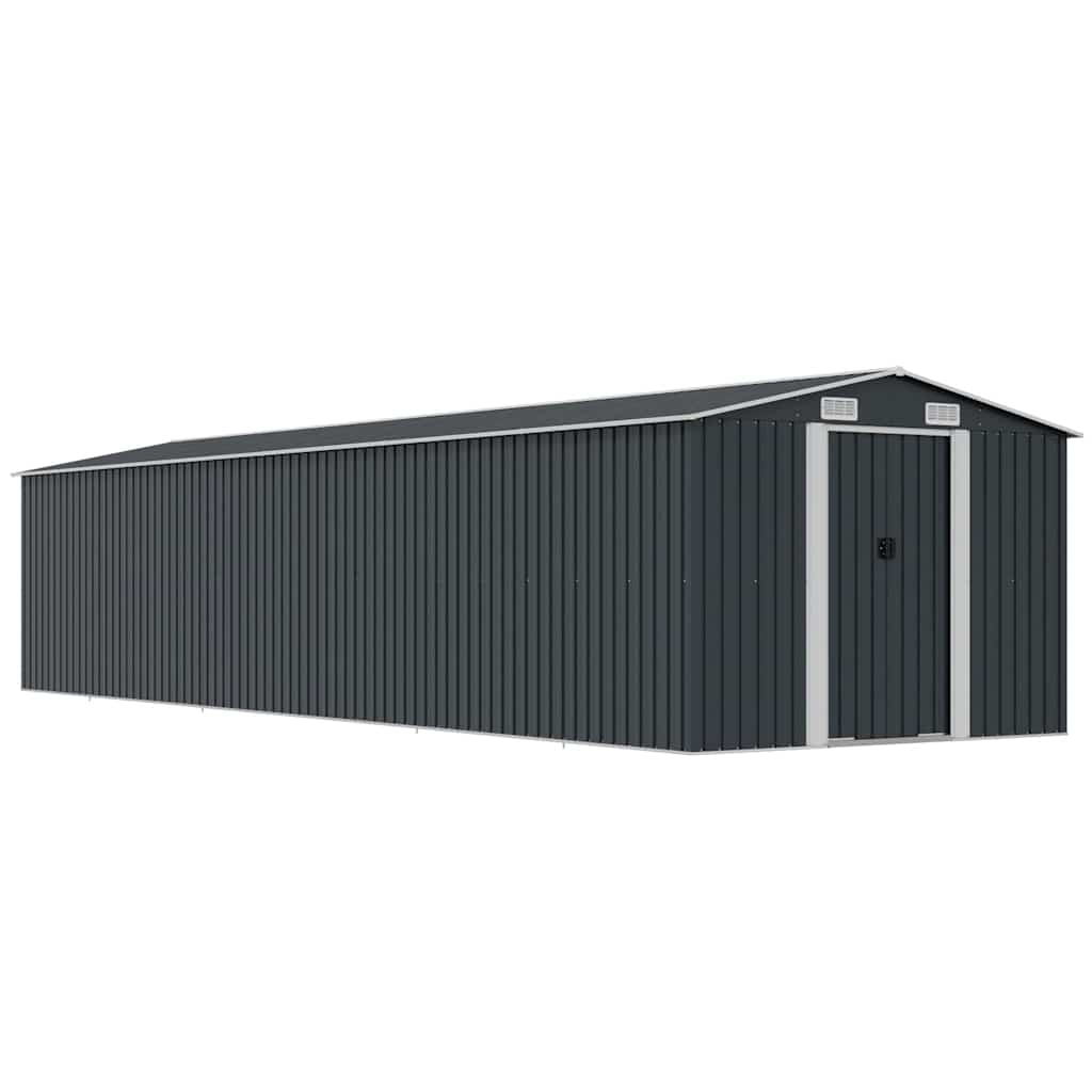 vidaXL cobertizo de jardín acero galvanizado antracita 257x990x181 cm