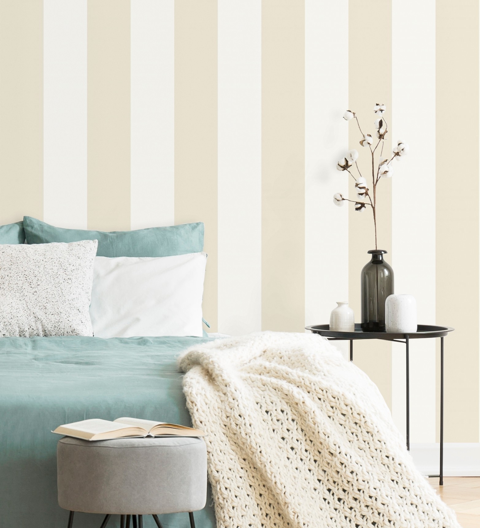 Papel pintado gaulan de rayas beige 5.33m²