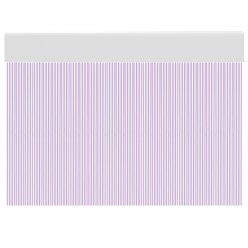Cortina para puertas de PVC pastel transparente con violeta / 120 x 220