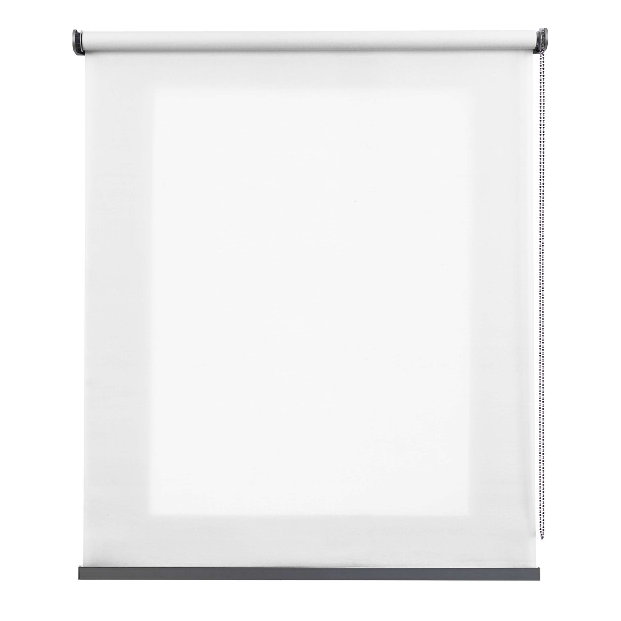Estor traslúcido enrollable con acabados metálicos blanco, 45 x 180cm