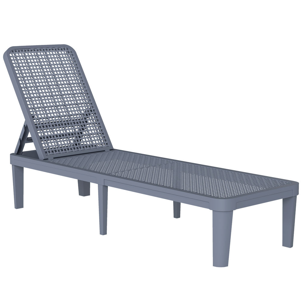 Tumbona 191x55x35.5 cm pp color gris Outsunny