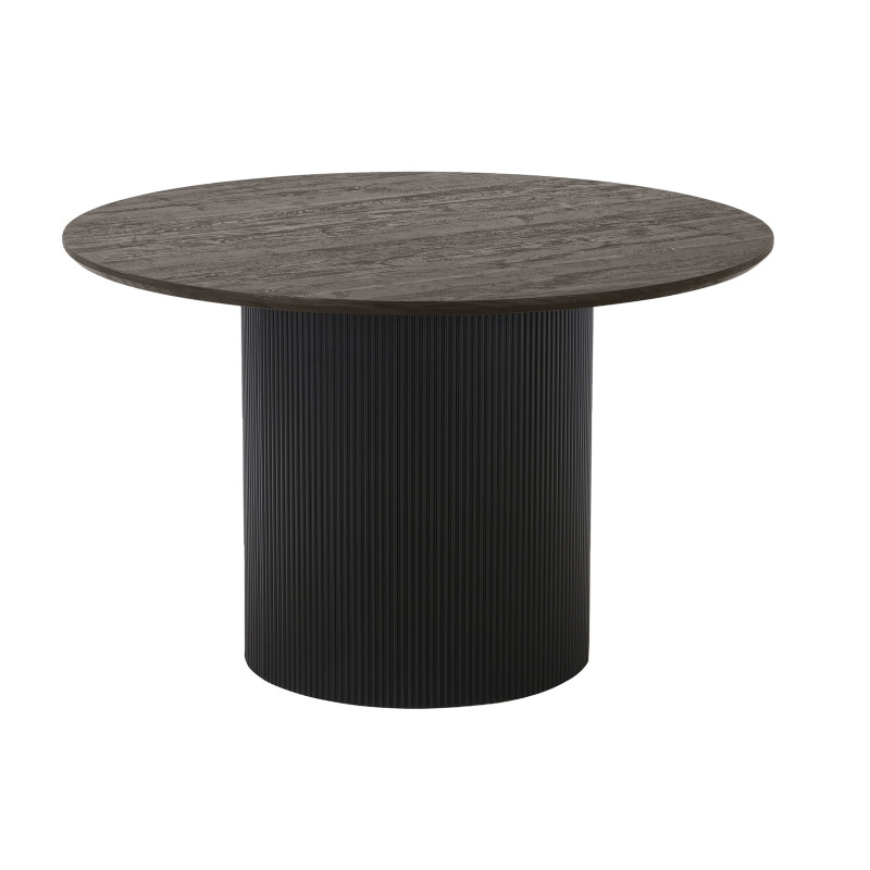 Mido-mesa de comedor redonda para 4 personas ø120 cm marrón oscuro