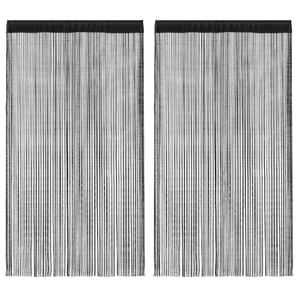 vidaXL cortinas de flecos 2 piezas 140x250 cm negras