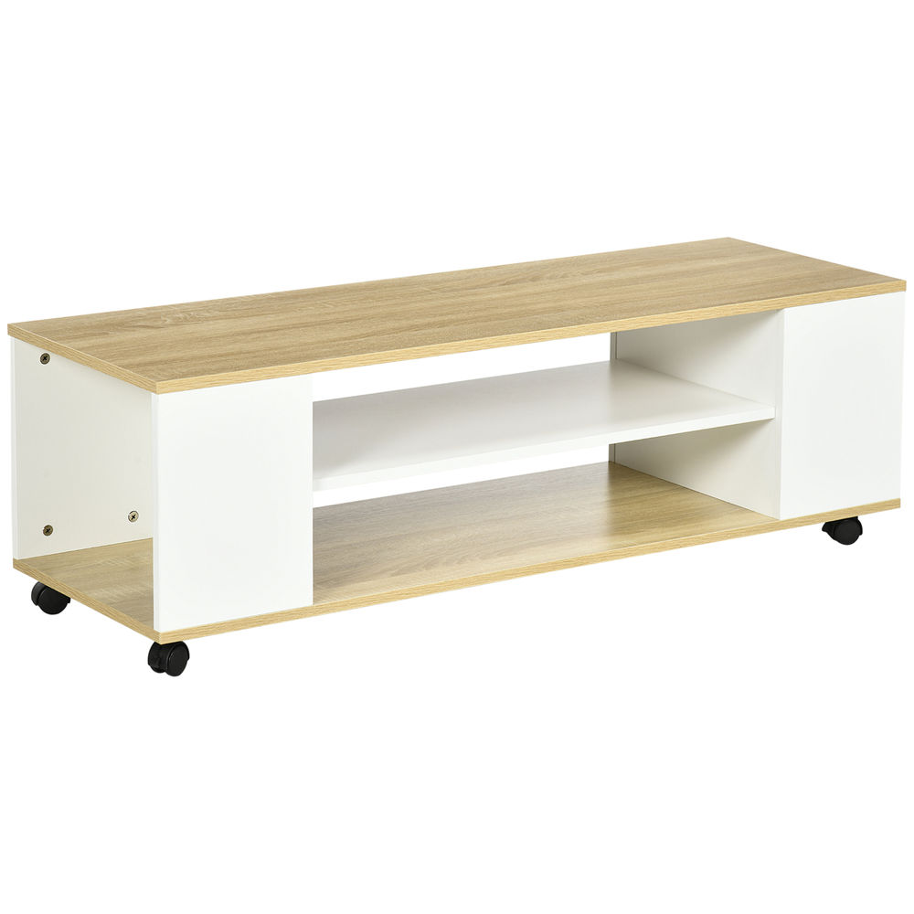Mueble de tv 120x40x38.5 cm color blanco Homcom, hogar - muebles de salón