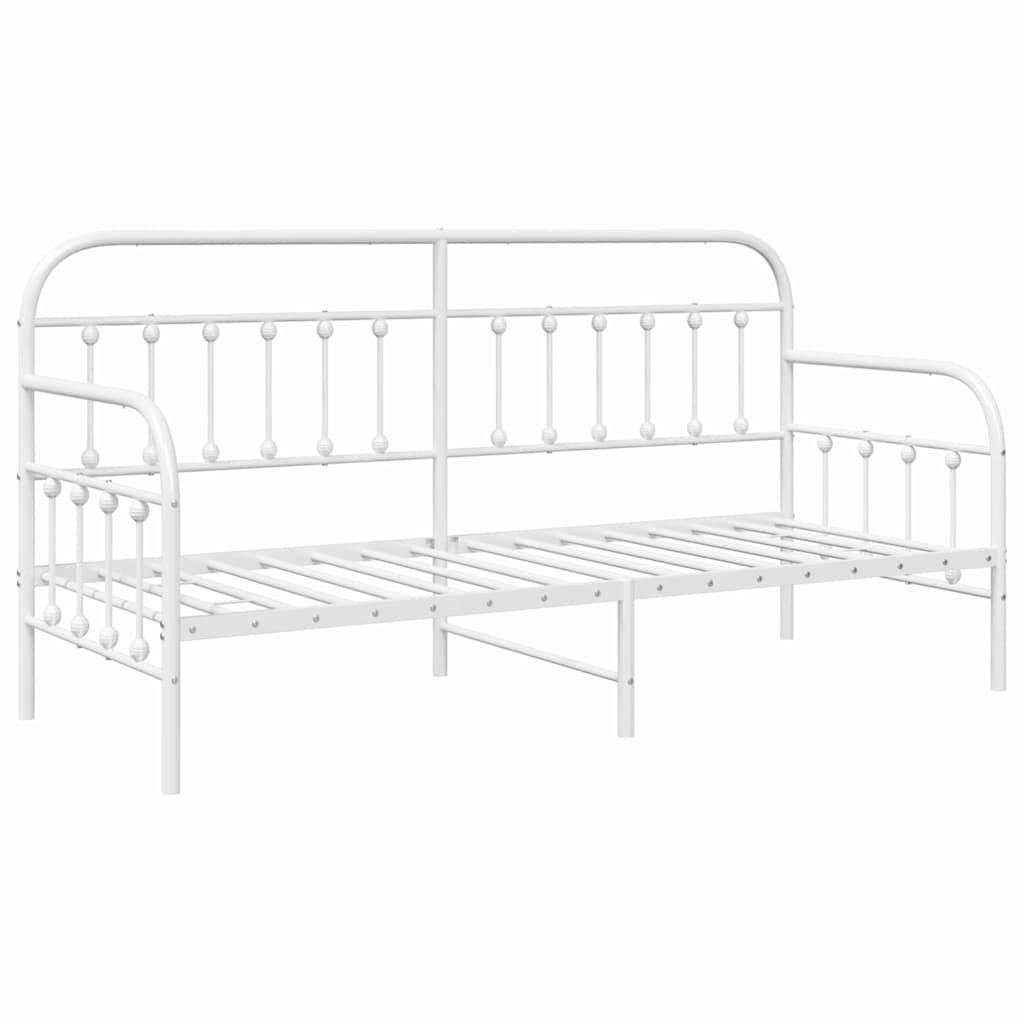 vidaXL estructura de cama de día con cabecera blanco 80 x 200 cm acero