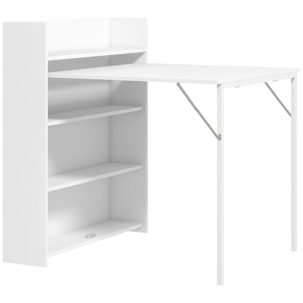 Mesa plegable comedor 78.5x91x93 cm mdf, acero color blanco Homcom