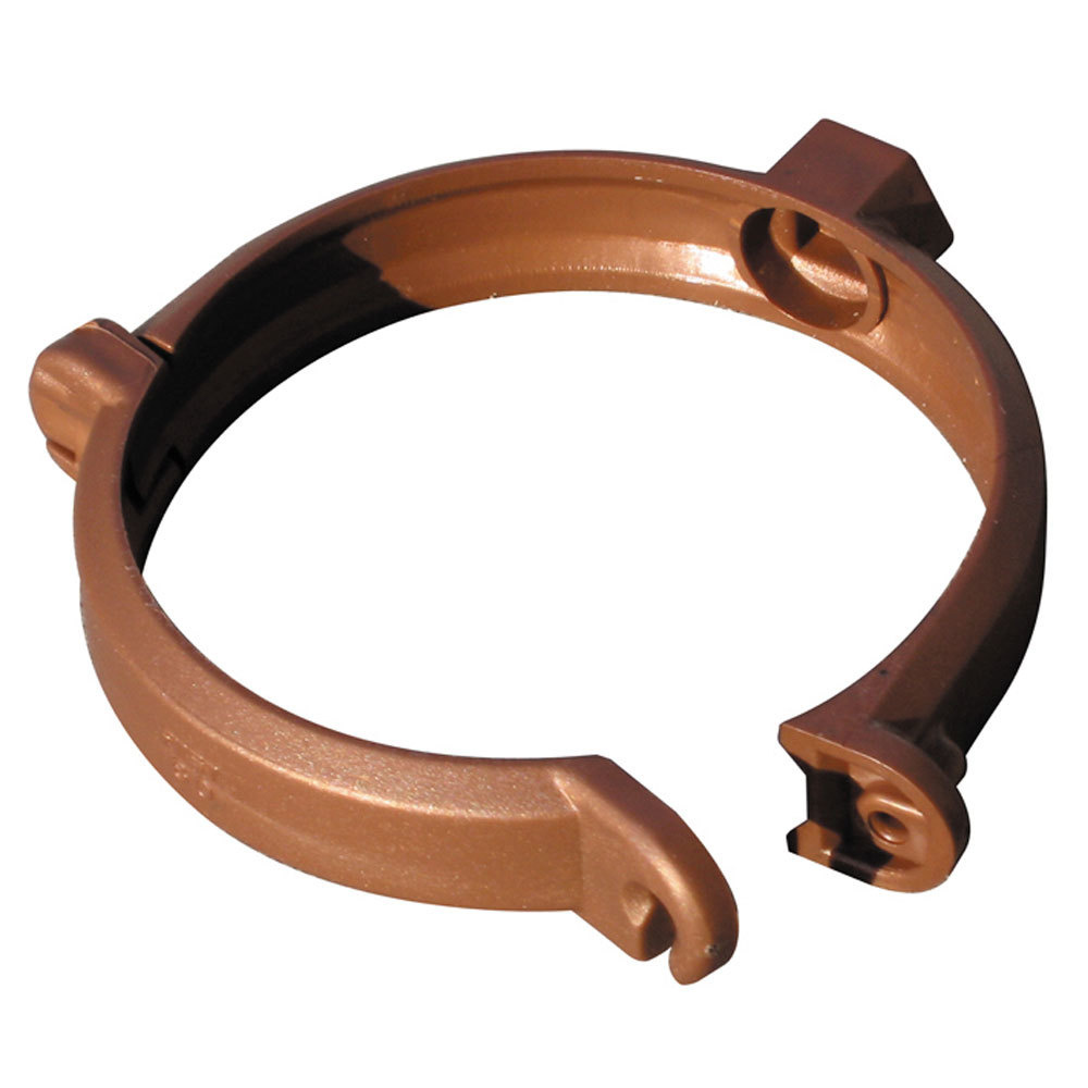 Abrazadera para bajante pvc color cobre 80 mm