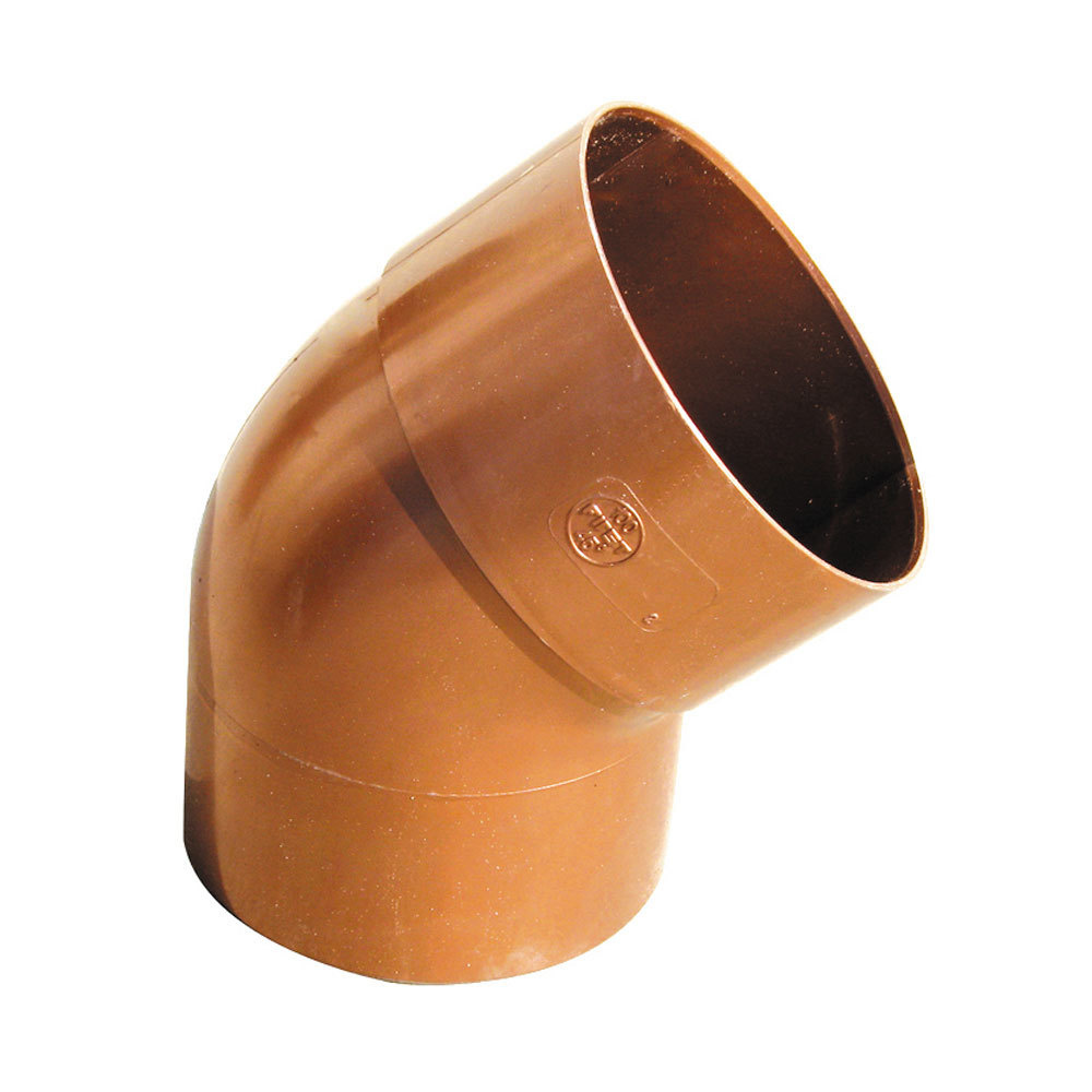 Codo de bajante pvc 45º color cobre