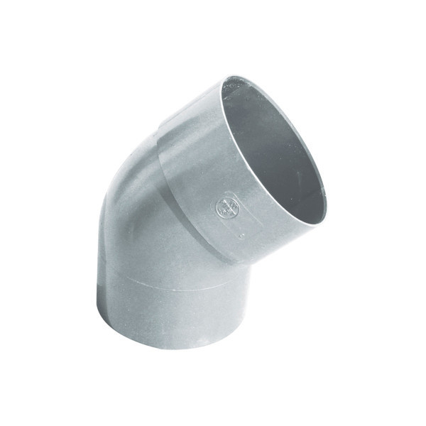 Codo bajante 45º pvc gris