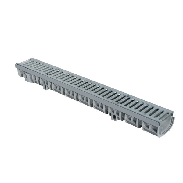 Conjunto canaleta alta de pp 100 x 13 x 10 cm gris