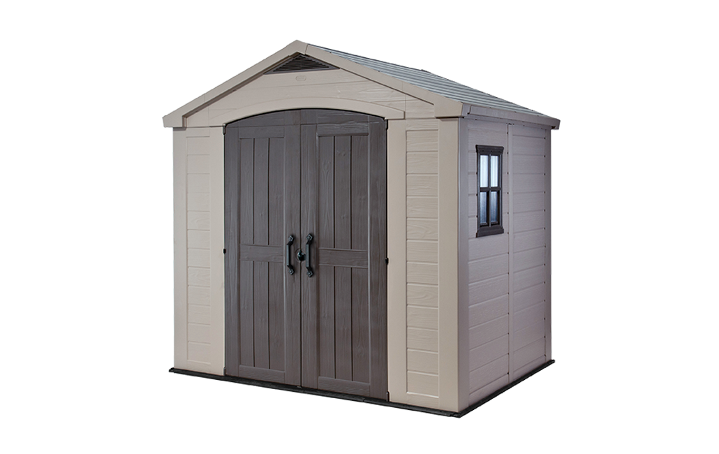 Caseta de exterior factor 8x6 de keter. 256.5x182x243 cm - marrón