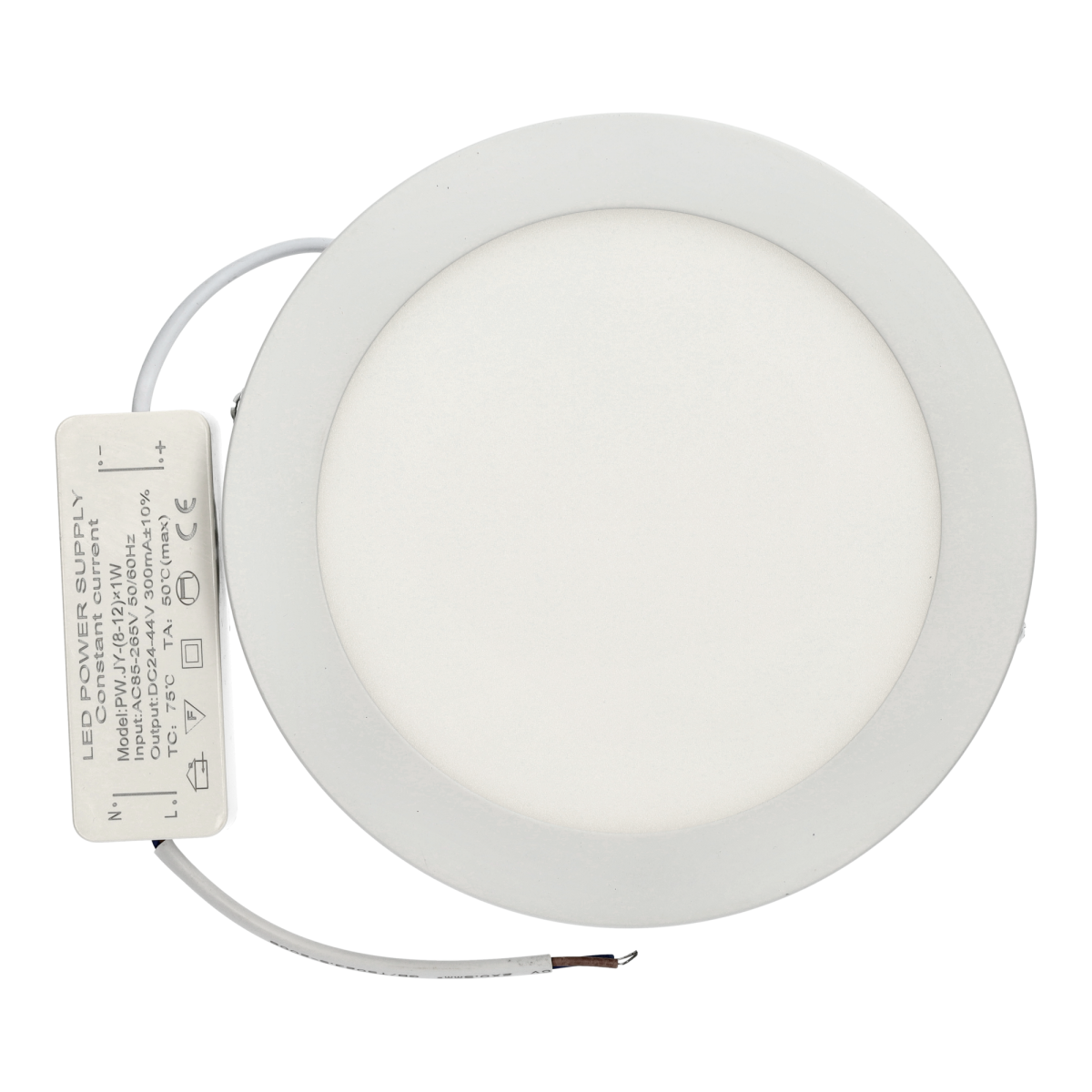Downlight LED 12w redondo, superficie luz blanca neutra 4200k, aro blanco