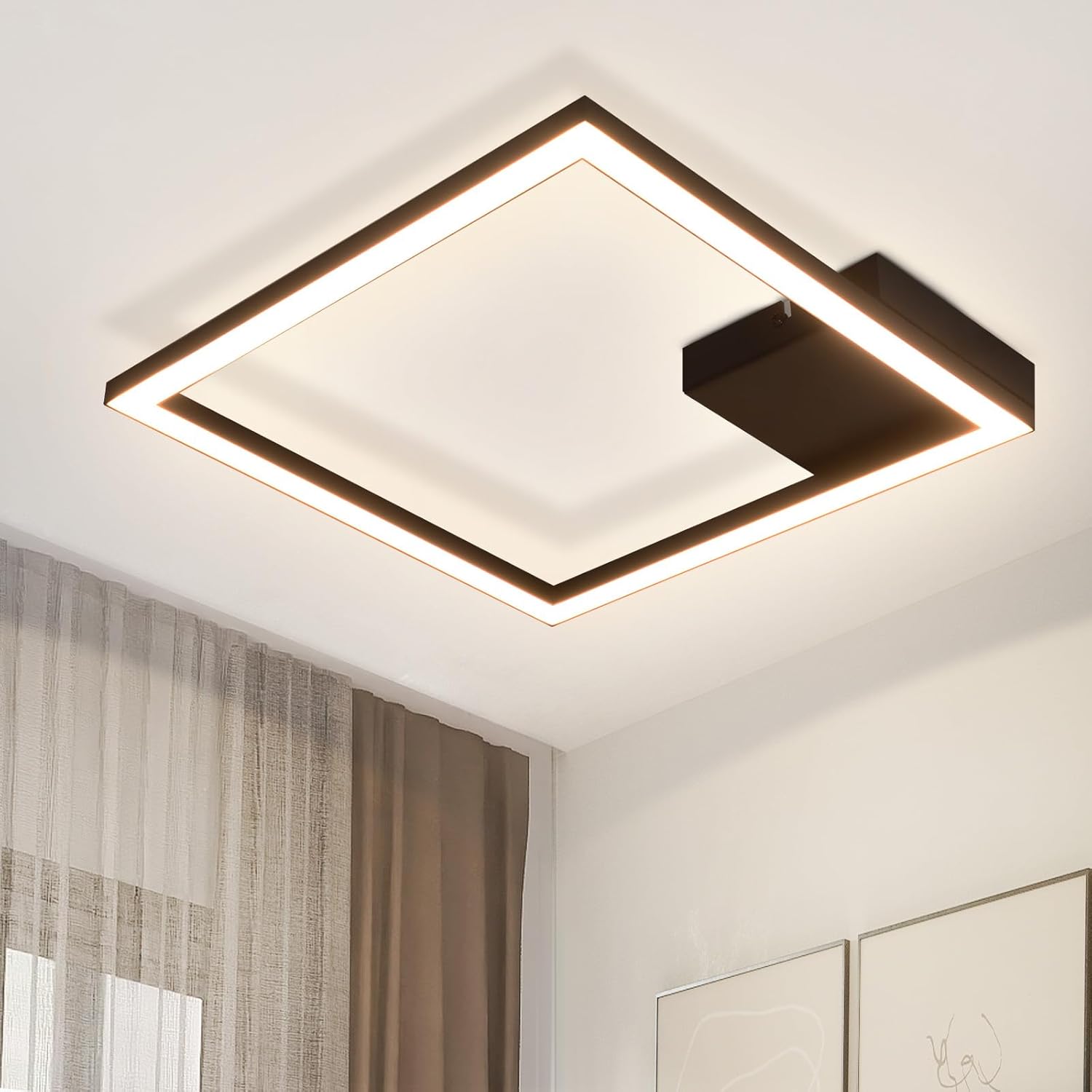 Nettlife lámpara LED blanco cálido lámpara de pasillo moderna negra 12w