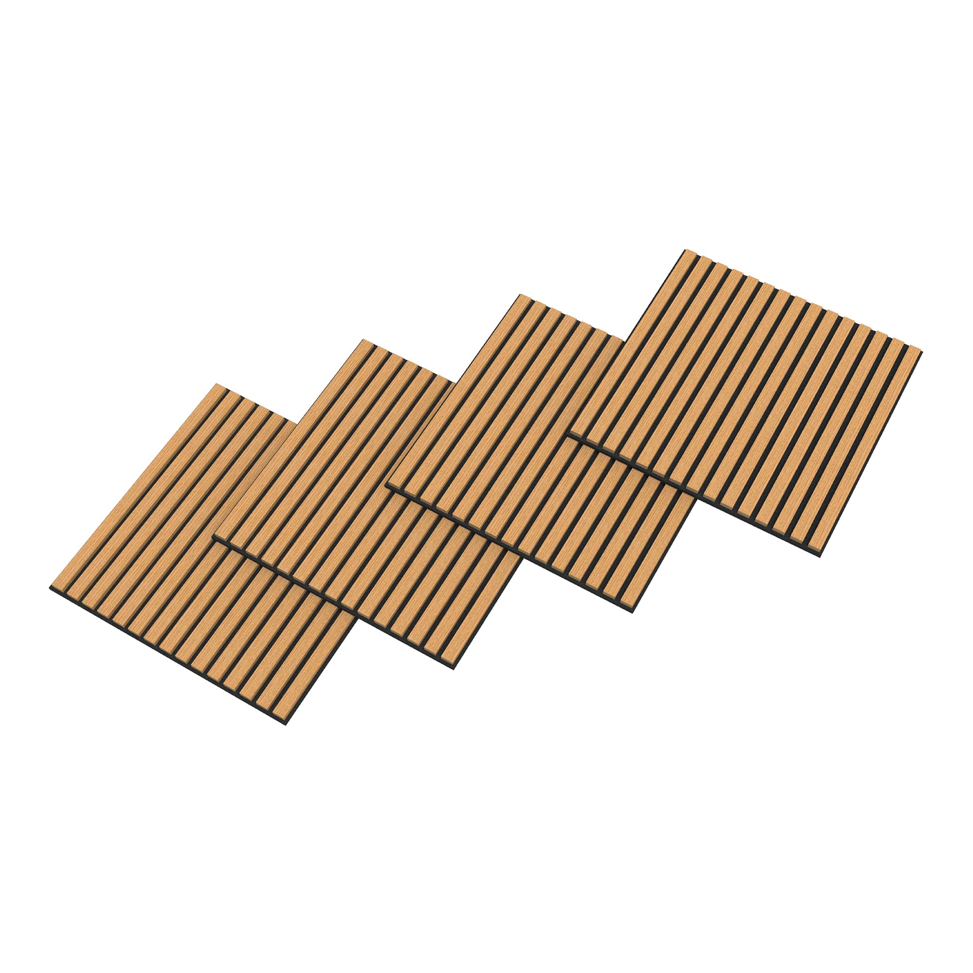 Set de 8 paneles acústicos vang 3d 2,88 m² lamas lineales - roble oscuro