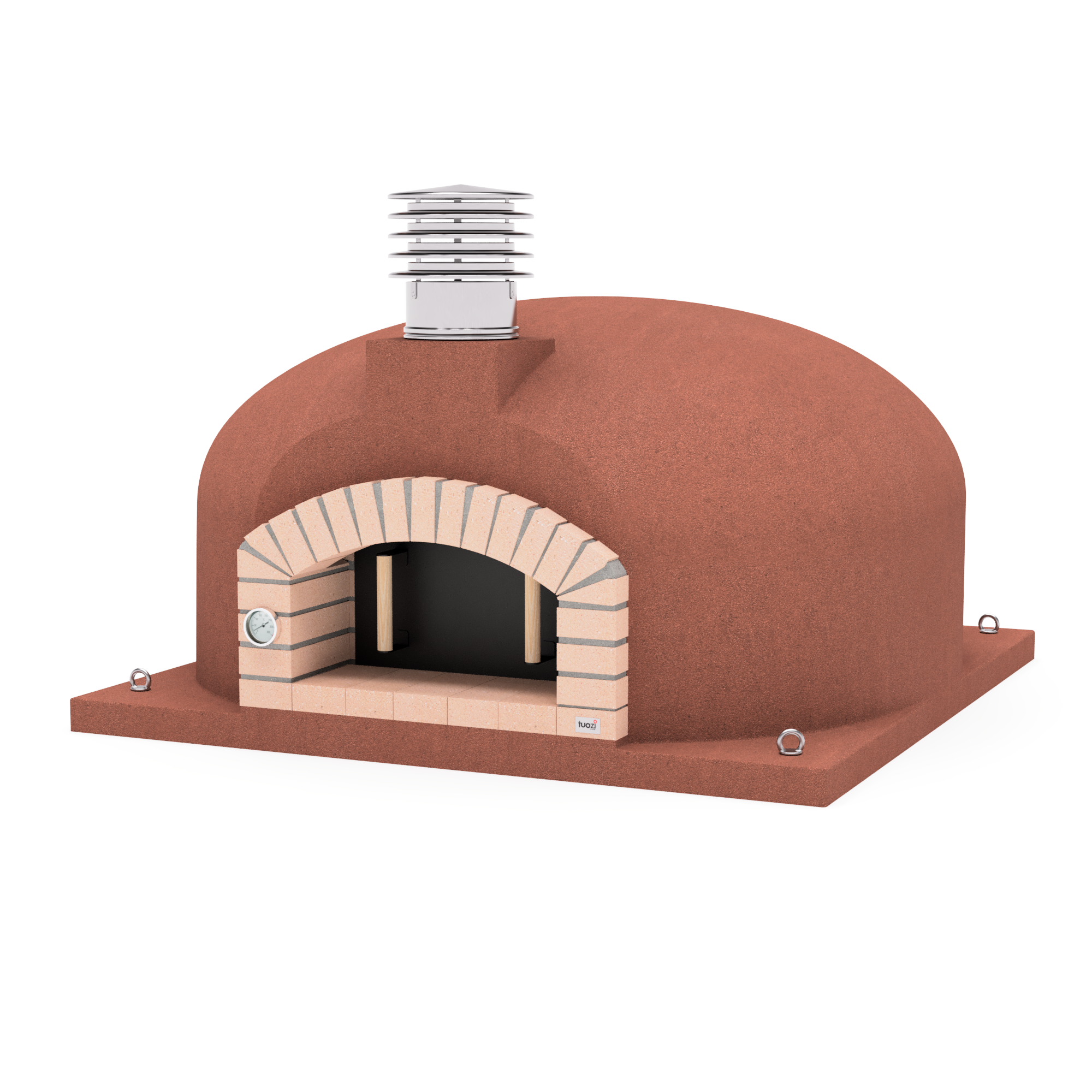 Horno de leña exterior de obra modelo olympus mons burdeos - 170x170x90cm
