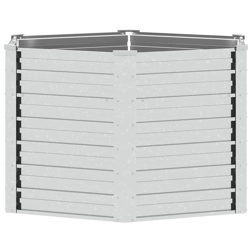 vidaXL arriate de acero galvanizado plateado 129x77 cm