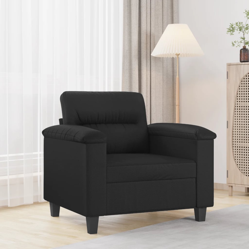 Sillón cuero sintético negro 60 cm qweo4943
