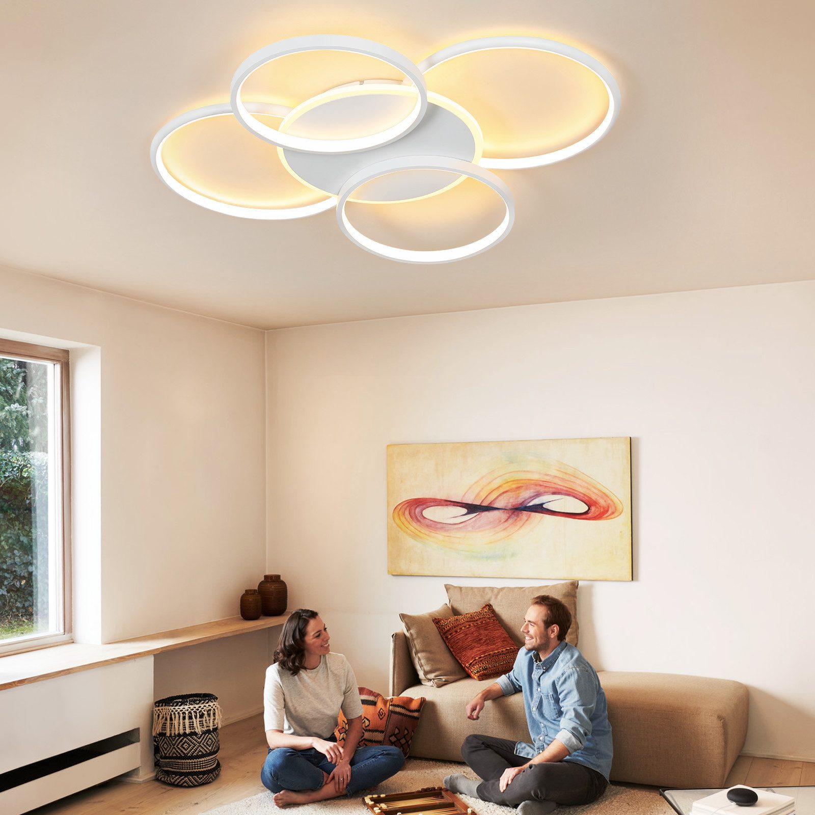 Nettlife lámpara de techo LED salón regulable 70w con control remoto 5