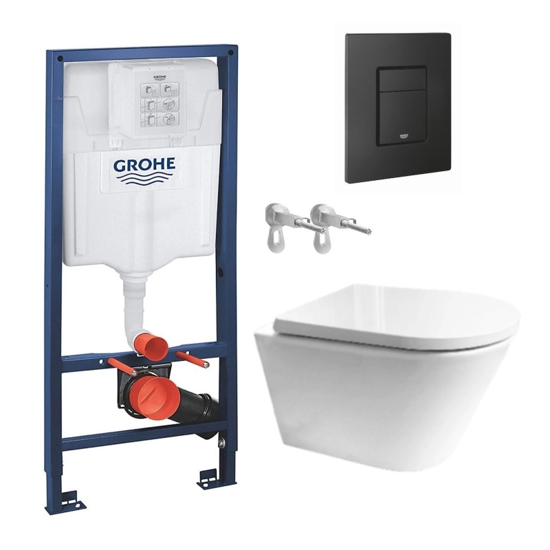 Pack cisterna grohe y pulsador negro mate even con wc orion env de kp