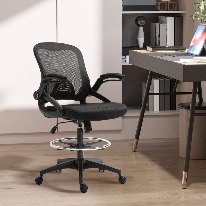 Silla oficina elevable 64 x 60 x 106-126 cm negra