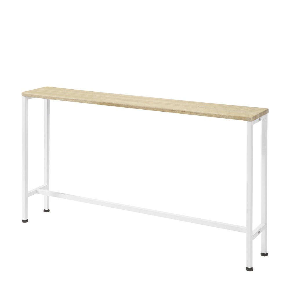 Mesa de entrada consola roble claro blanco 120x20x65cm