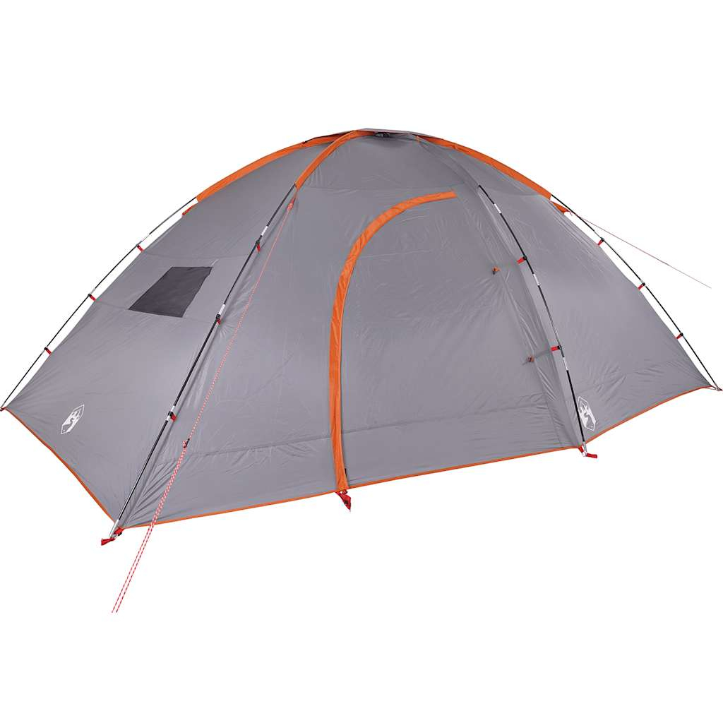 vidaXL tienda de campaña para 8 personas impermeable gris y naranja