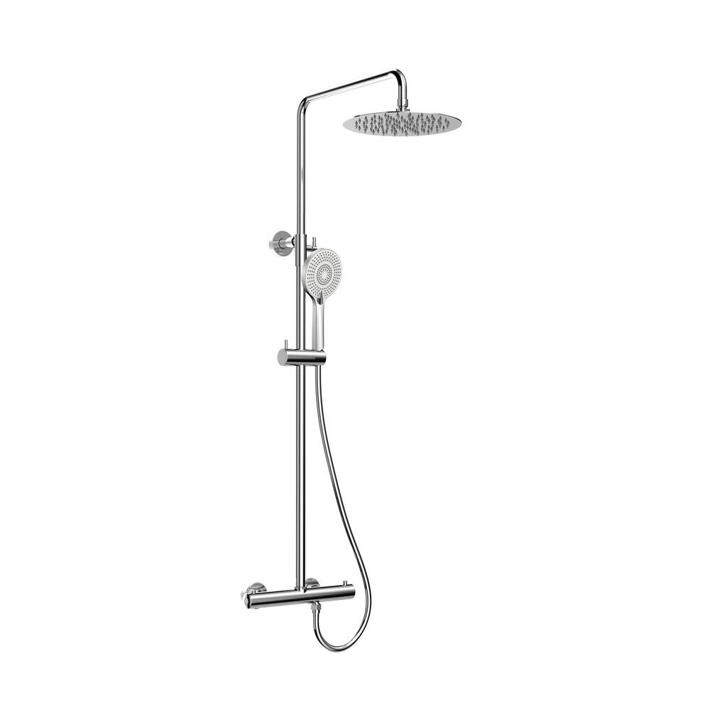 Conjunto de ducha termostatica round elite redondo cromo 250mm antical